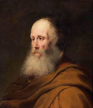 穿着棕色斗篷的大胡子老人 Bearded Old Man Wearing a Brown Cloak (c.1631; Netherlands                     )，扬·利文斯