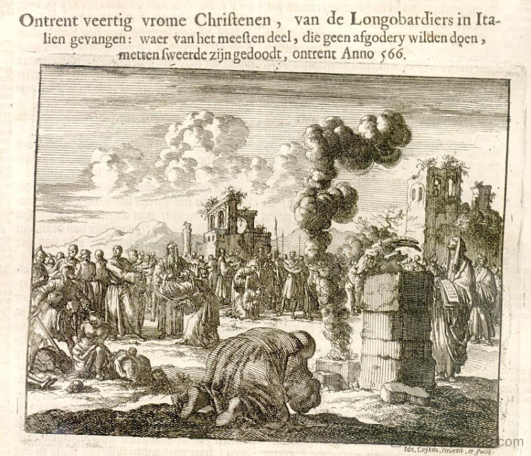 伦巴第基督徒殉道，公元566年 Martyrdom of Lombardian Christians, AD 566 (1683)，扬·路易肯