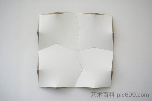 4 挤压方块 I （白色） 4 Squeezed Squares I (White) (2012)，扬·马丁·沃斯库伊