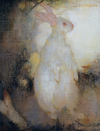 白兔， 站立 White Rabbit, Standing (1910)，扬·曼克斯