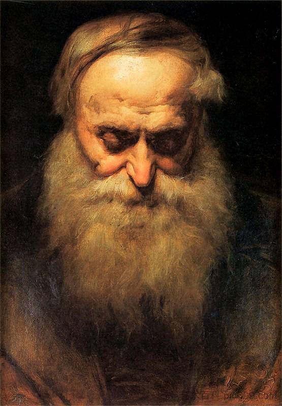 老人的头 Old man's head (1858)，扬·马泰伊科