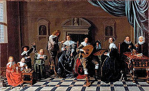 1629年哈勒姆市长Maerten Ruychaver和Alijd van der Laen在结婚纪念日的全家福 Family Portrait of Haarlem Mayor Maerten Ruychaver and Alijd Van Der Laen in 1629 on the Occasion of Their Wedding Anniversary (1629),让·米恩斯·莫勒奈尔