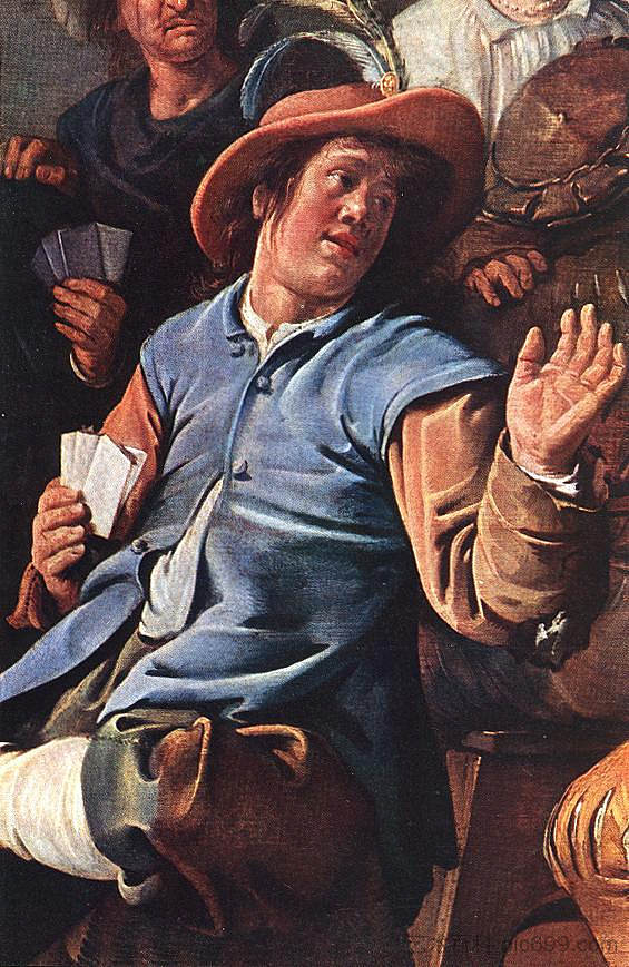 否认彼得(局部) The Denying of Peter (detail) (1636),让·米恩斯·莫勒奈尔