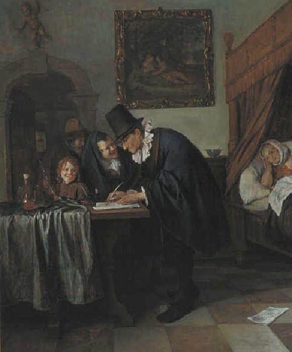 医生访问 Doctor's visit (c.1665)，扬·斯蒂恩