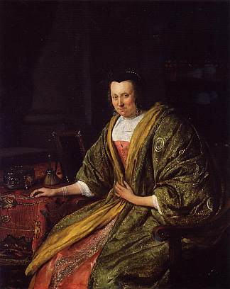 Geertruy Gael的肖像，Gerrit Gerritsz Schouten的第二任妻子 Portrait of Geertruy Gael, Second Wife of Gerrit Gerritsz Schouten (1665)，扬·斯蒂恩