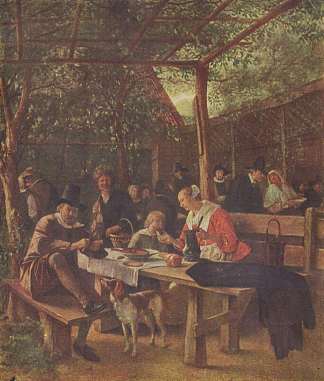 酒吧花园 Pub garden (c.1661 – 1663)，扬·斯蒂恩