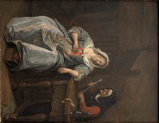 生病的女人 Sick woman (c.1660 – 1670)，扬·斯蒂恩
