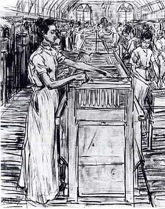 豪达蜡烛工厂的女员工 Female employees in the Candle factory in Gouda (1905)，简·托罗普