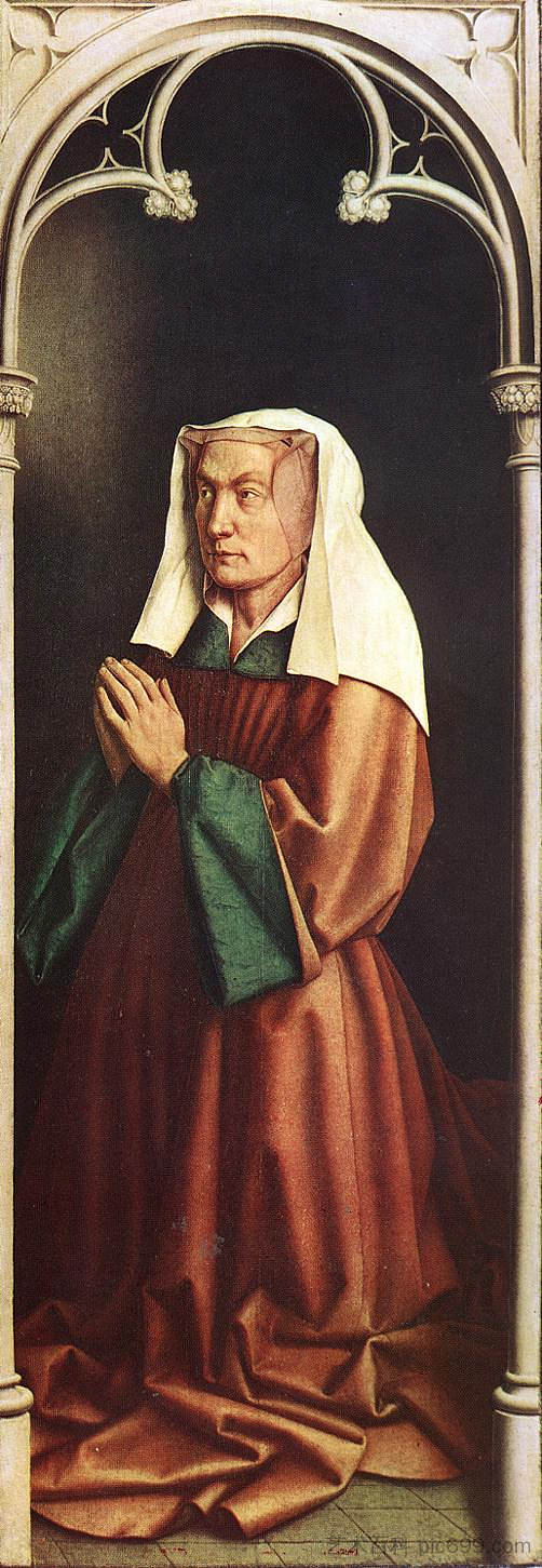 伊莎贝拉·博卢特,根特祭坛画的面板 Isabella Borluut, panel from the Ghent Altarpiece (1432),扬·凡·艾克