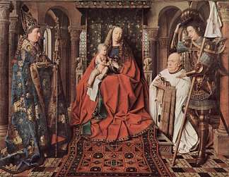 麦当娜和孩子与佳能乔里斯范德佩尔 Madonna and Child with Canon Joris van der Paele (1436)，扬·凡·艾克
