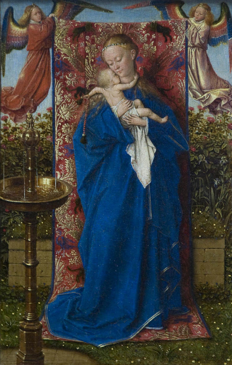喷泉旁的麦当娜 Madonna at the Fountain (1439),扬·凡·艾克
