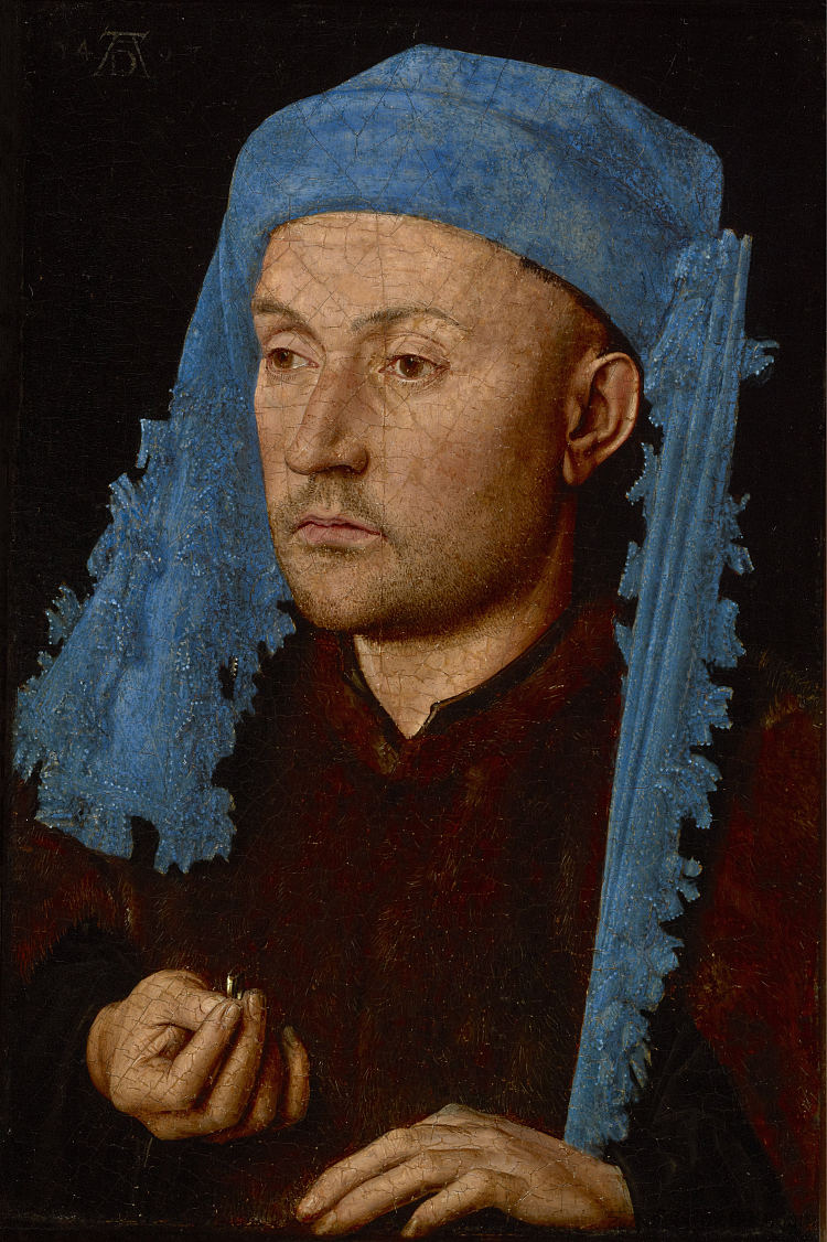 戴蓝色头巾的男人 Man in a Blue Turban (1430 - 1433)，扬·凡·艾克