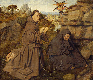 圣弗朗西斯接受圣痕 St. Francis Receiving the Stigmata (c.1427)，扬·凡·艾克