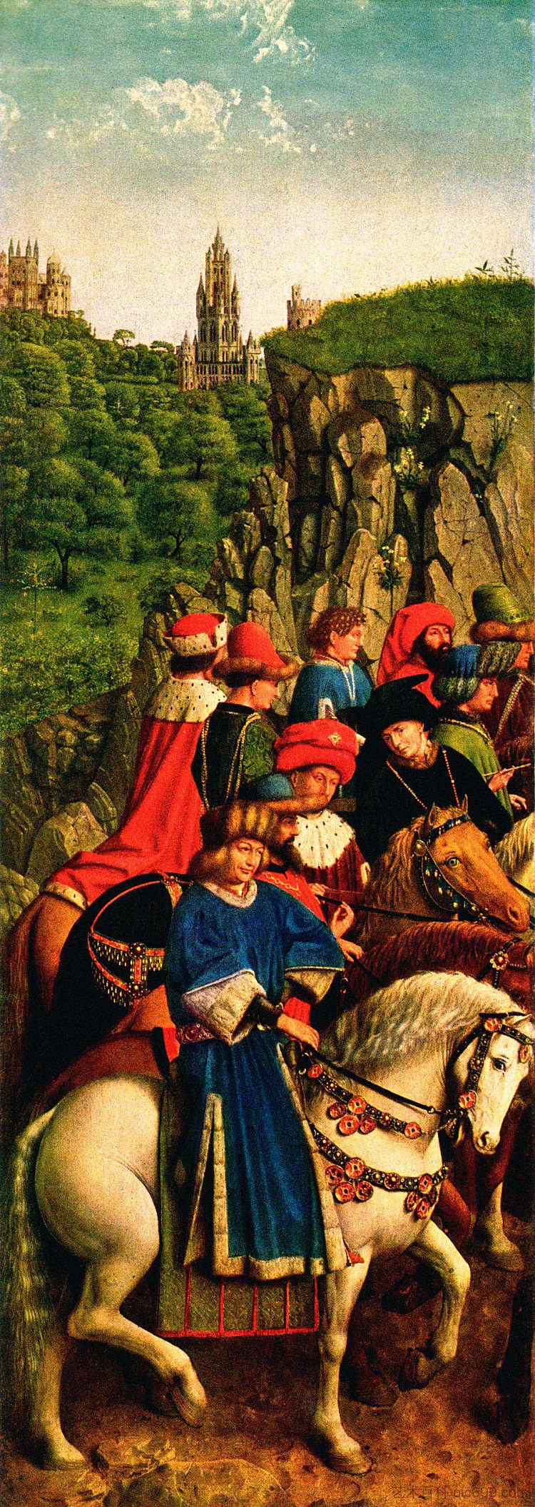 根特祭坛（局部） The Ghent Altar (detail) (1432)，扬·凡·艾克