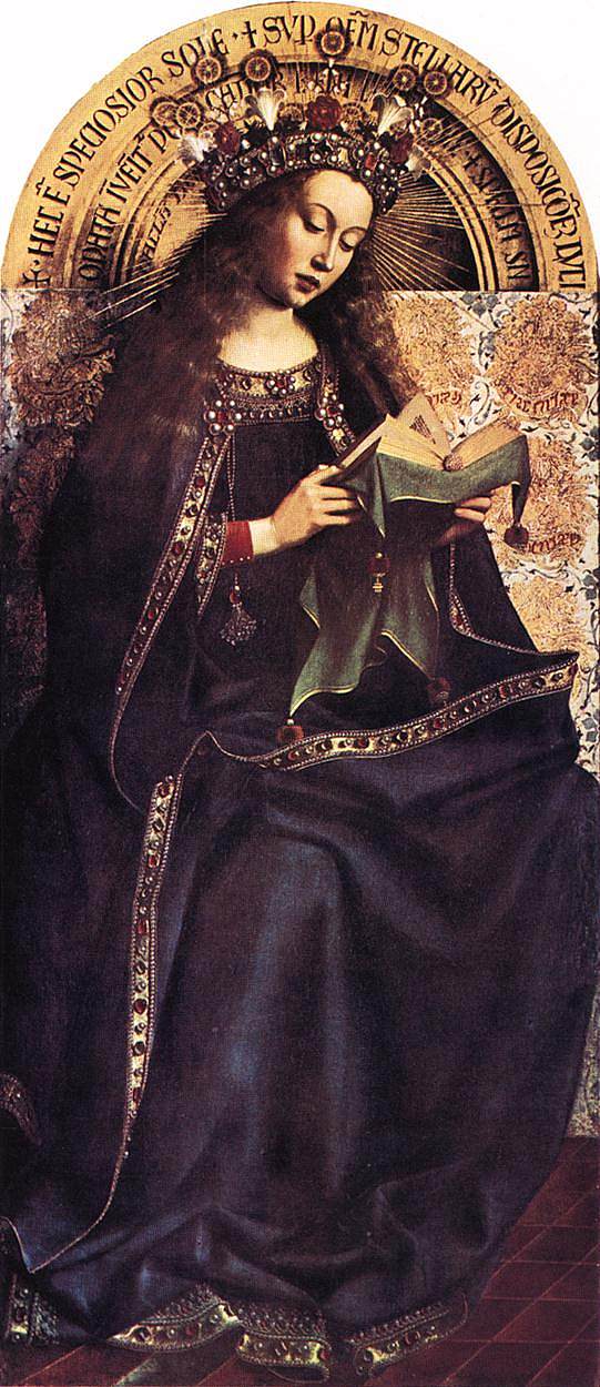 根特祭坛画，圣母玛利亚 The Ghent Altarpiece, The Virgin Mary (1426 - 1429)，扬·凡·艾克