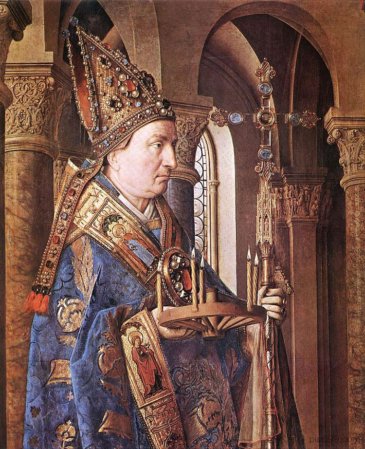 佳能范德佩勒的麦当娜(局部) The Madonna of Canon van der Paele (detail) (1436),扬·凡·艾克