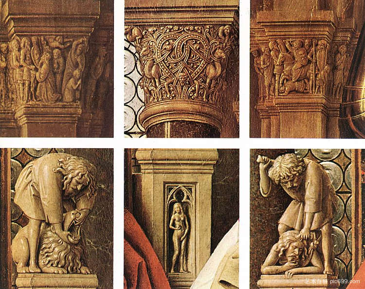 佳能范德佩勒的麦当娜（局部） The Madonna of Canon van der Paele (detail) (1436)，扬·凡·艾克