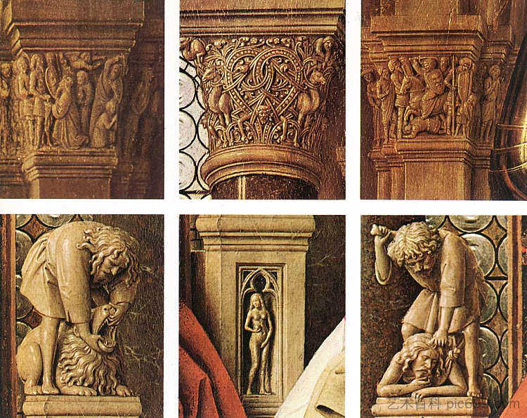 佳能范德佩勒的麦当娜(局部) The Madonna of Canon van der Paele (detail) (1436),扬·凡·艾克