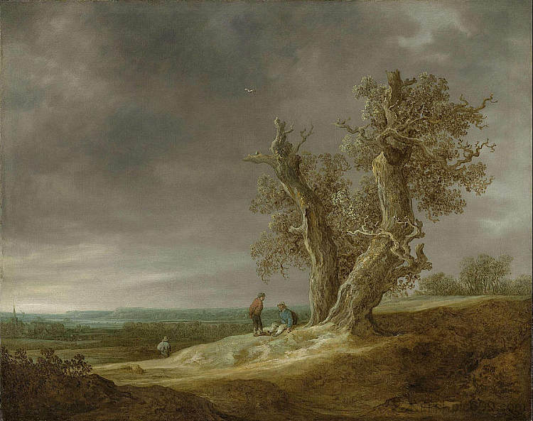 两棵橡树的景观 Landscape with Two Oaks (1641; Netherlands  )，扬·范·戈因