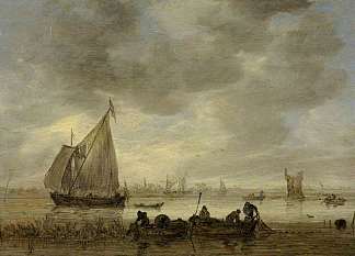 近 多德雷赫特 Near Dordrecht (1654)，扬·范·戈因