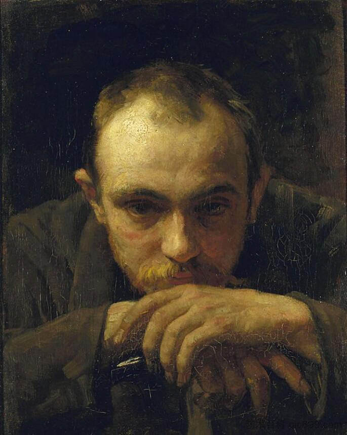 莫里茨·范德瓦克的肖像 Portrait of Maurits van der Valk (c.1890)，扬·维斯