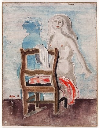 裸体与椅子和红布 Akt mit Stuhl und rotem Tuch (1930)，扬克尔阿德勒