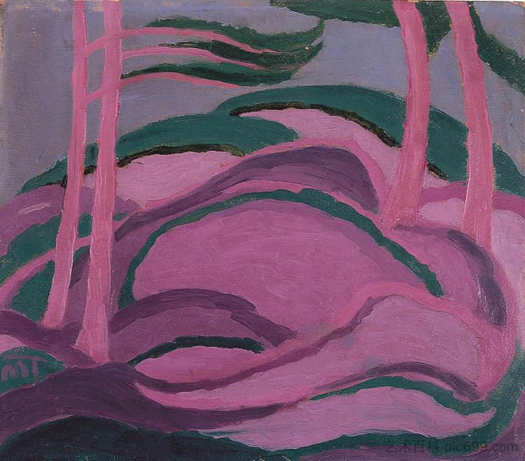 紫罗兰景观 Violet Landscape (1917)，雅诺什·马蒂斯·托伊奇