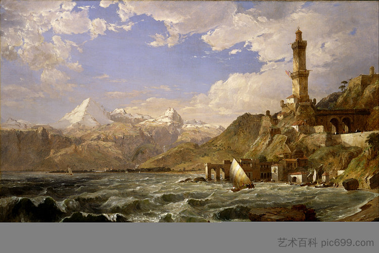 热那亚海岸 The Coast of Genoa (1854)，贾斯珀·弗朗西斯·克罗普西