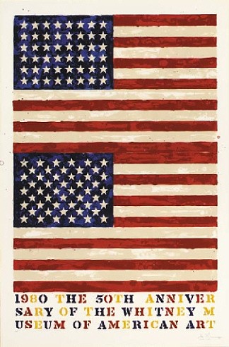 两面旗帜（惠特尼周年纪念）（ULAE 207） Two Flags (Whitney Anniversary) (ULAE 207) (1980)，贾斯培·琼斯