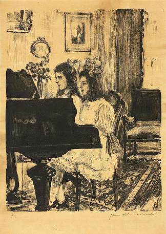 钢琴上的小女孩 Fetițe la pian，让亚历山德鲁・斯特里亚迪