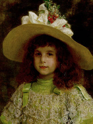 一个年轻女孩的肖像 Portrait of a young girl (c.1892)，让-安德烈·里克森斯