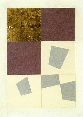 几何拼贴 Geometric Collage (1916)，让·阿尔普