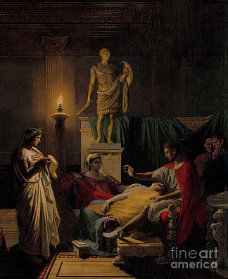 维吉尔阅读《埃涅阿斯纪》 Virgil Reading from the Aeneid (1864)，让·奥古斯特·多米尼克·安格尔