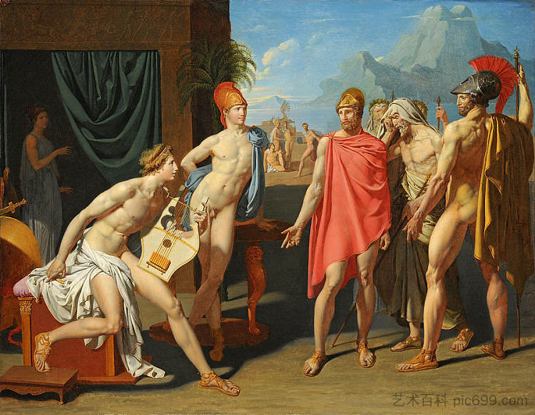 阿伽门农派来的使者敦促阿喀琉斯战斗 Ambassadors Sent by Agamemnon to Urge Achilles to Fight (1801),让·奥古斯特·多米尼克·安格尔