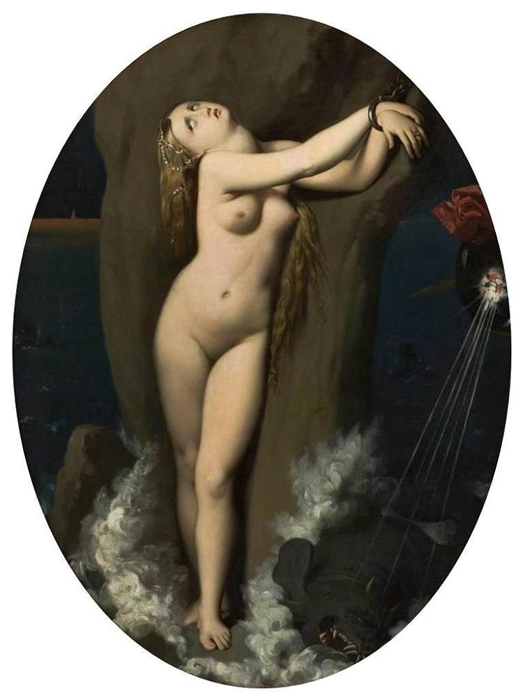 锁链中的当归 Angelica in Chains (1818 - 1859)，让·奥古斯特·多米尼克·安格尔