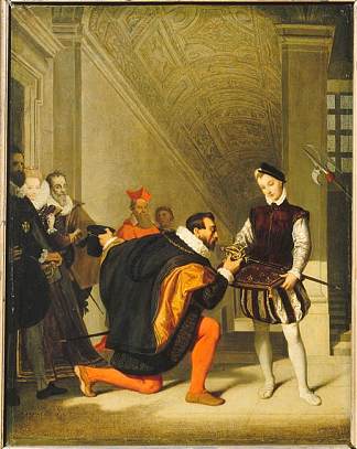 托莱多的唐佩德罗亲吻亨利四世的剑 Don Pedro of Toledo Kissing the Sword of Henri IV (1831)，让·奥古斯特·多米尼克·安格尔