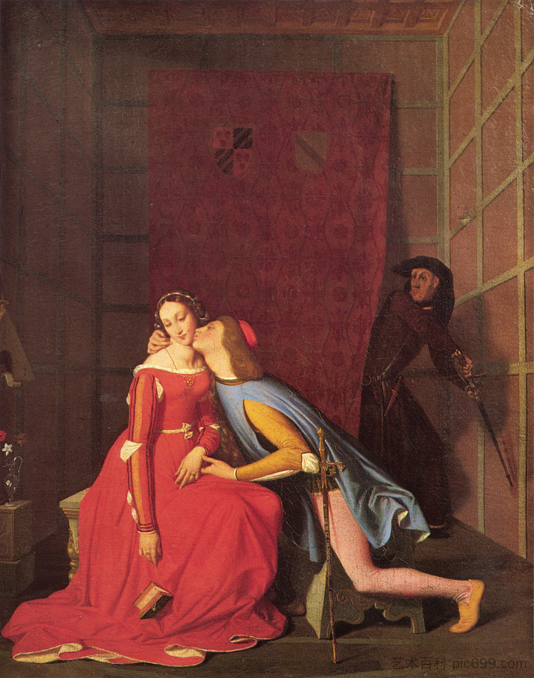 弗朗西斯卡·达·里米尼和保罗·马拉泰斯塔 Francesca da Rimini and Paolo Malatesta (1819),让·奥古斯特·多米尼克·安格尔
