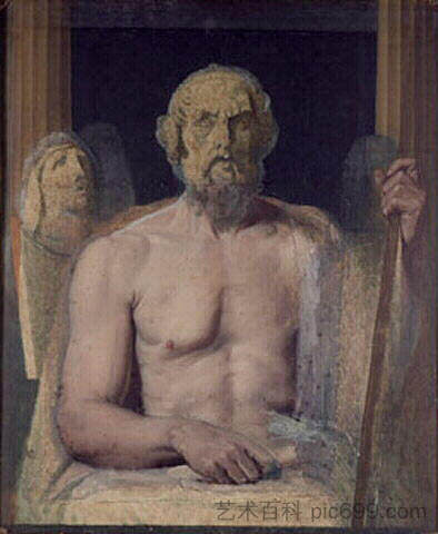荷马和俄耳甫斯 Homer and Orpheus (1826 - 1827),让·奥古斯特·多米尼克·安格尔