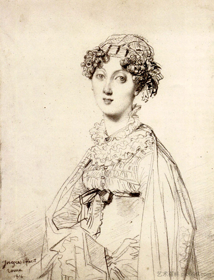 威廉·亨利·卡文迪什·本廷克夫人,原名玛丽·艾奇逊一世夫人 Lady William Henry Cavendish Bentinck, born Lady Mary Acheson I,让·奥古斯特·多米尼克·安格尔