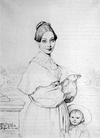 巴尔塔德夫人和她的女儿保尔 Madame Baltard and her daughter, Paule (1836)，让·奥古斯特·多米尼克·安格尔