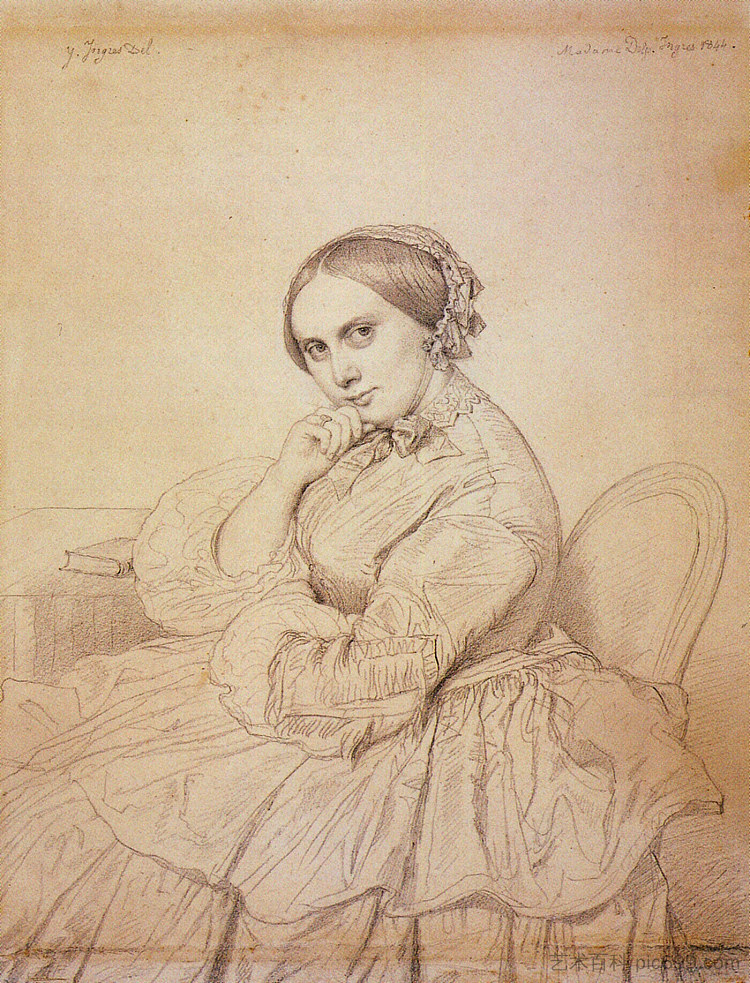 让·奥古斯特·多米尼克·安格尔夫人,原名德尔芬·拉梅尔 Madame Jean Auguste Dominique Ingres, born Delphine Ramel,让·奥古斯特·多米尼克·安格尔