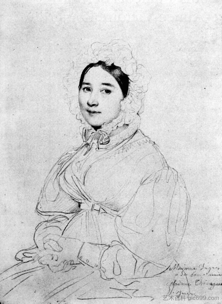 让·奥古斯特·多米尼克·安格尔夫人,原名玛德琳·沙佩勒三世 Madame Jean Auguste Dominique Ingres, born Madeleine Chapelle III,让·奥古斯特·多米尼克·安格尔