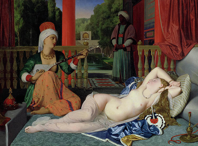 奥达利斯克与奴隶 Odalisque with Slave (1842)，让·奥古斯特·多米尼克·安格尔