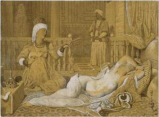 奥达利斯克与奴隶 Odalisque with Slave (1858)，让·奥古斯特·多米尼克·安格尔