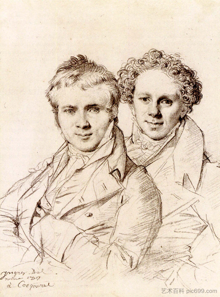 奥托·马格努斯·冯·斯塔克尔伯格和雅各布·林克 Otto Magnus von Stackelberg and Jacob Linckh (1817)，让·奥古斯特·多米尼克·安格尔