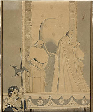 教皇庇护七世主持圣彼得教堂 Pope Pius VII officiating at St. Peter (1809)，让·奥古斯特·多米尼克·安格尔