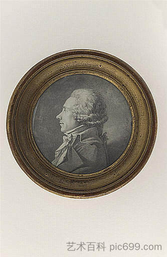 一个未知的肖像，自半身像以来，左边的轮廓 Portrait of an unknown, since the bust, left profile (1797)，让·奥古斯特·多米尼克·安格尔