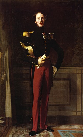 奥尔良公爵费迪南德-菲利普的肖像 Portrait of Ferdinand-Philippe, Duke of Orleans (1842)，让·奥古斯特·多米尼克·安格尔