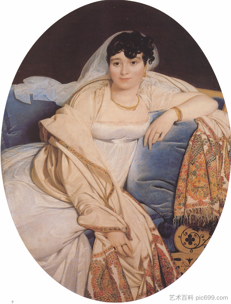 玛丽-弗朗索瓦丝·里维埃的肖像 Portrait of Marie-Françoise Rivière (c.1805 - c.1806)，让·奥古斯特·多米尼克·安格尔