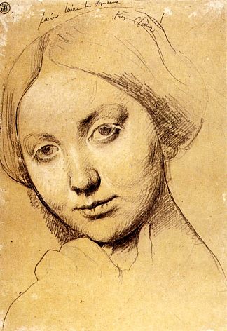 为Vicomtesse d’Hausonville学习，原名Louise Albertine de Broglie Study for Vicomtesse d’Hausonville, born Louise Albertine de Broglie，让·奥古斯特·多米尼克·安格尔